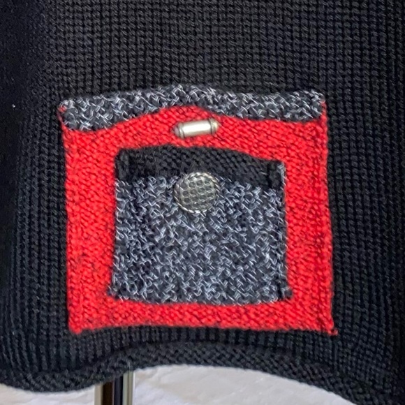 VTG Ani Barrie Color Block Button Cardigan Ramie Grandma Artsy Size S - Picture 11 of 13